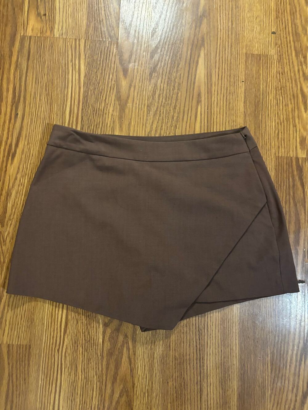 Bundle Brown Skort/ Faux Leather Preppy Fall Casual Mini Skirt